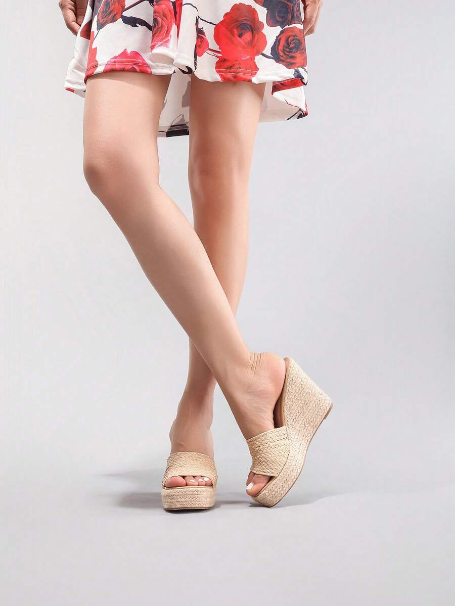 Cork Wedge Sandal - Sandalias de Plataforma con Cordones para