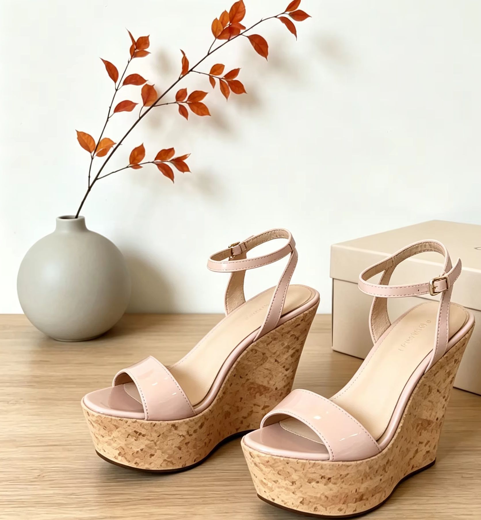Cork Wedge Sandal - Sandalias de Plataforma con Cuña de