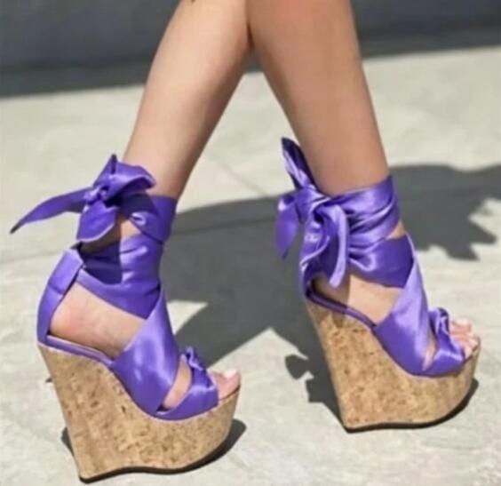 Cork Wedge Sandal - Sandalias de Plataforma Alta de Corcho