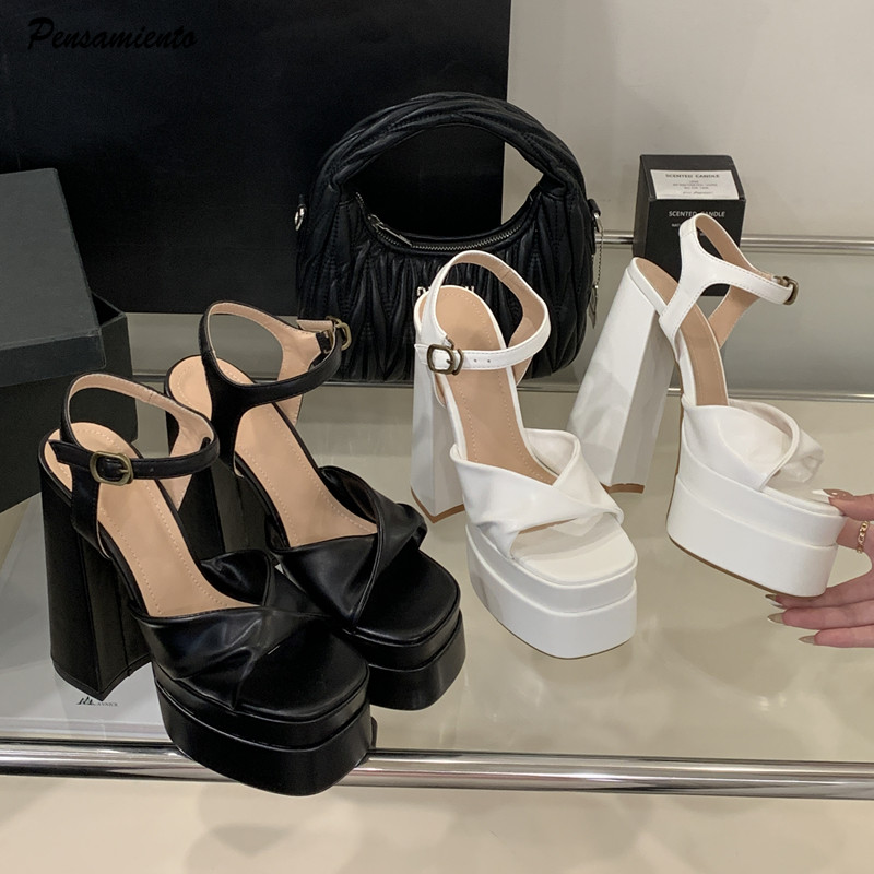 Platform Sneakers Chunky - Sandalias de gladiador con plataforma doble
