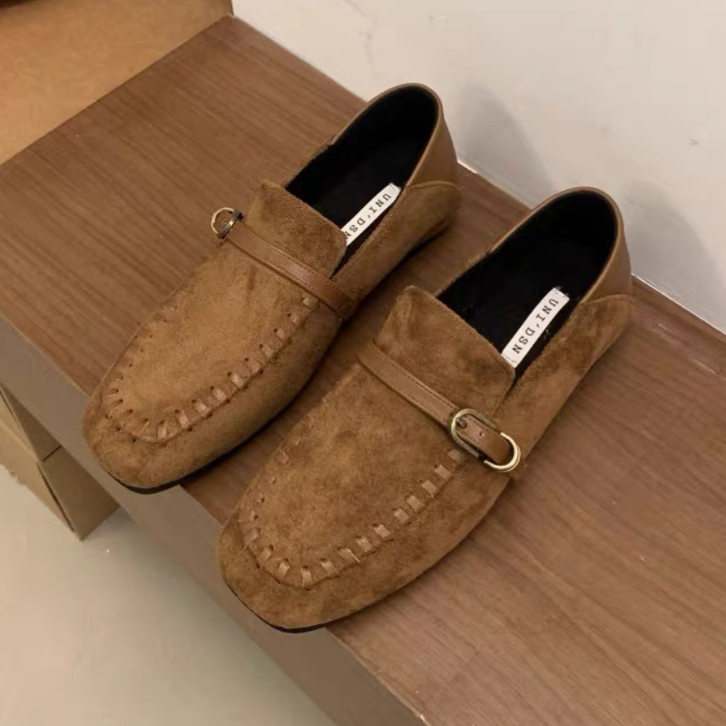 Women Shoes Brand - Zapatos planos elegantes de gamuza con