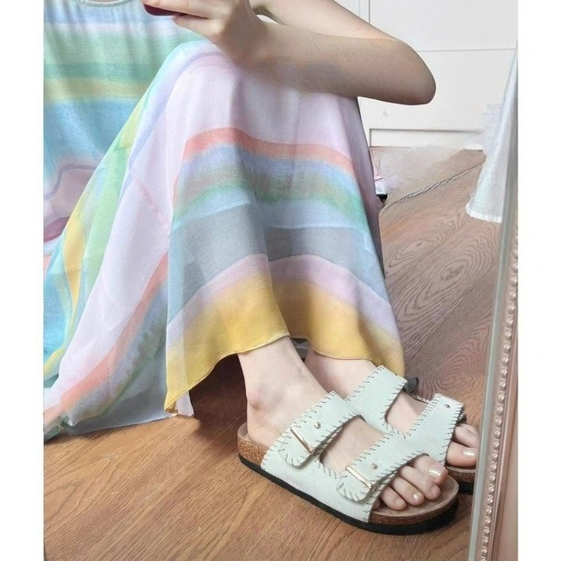 Sandalias Planas de Corcho con - Cork Wedge Sandal reseña y precio
