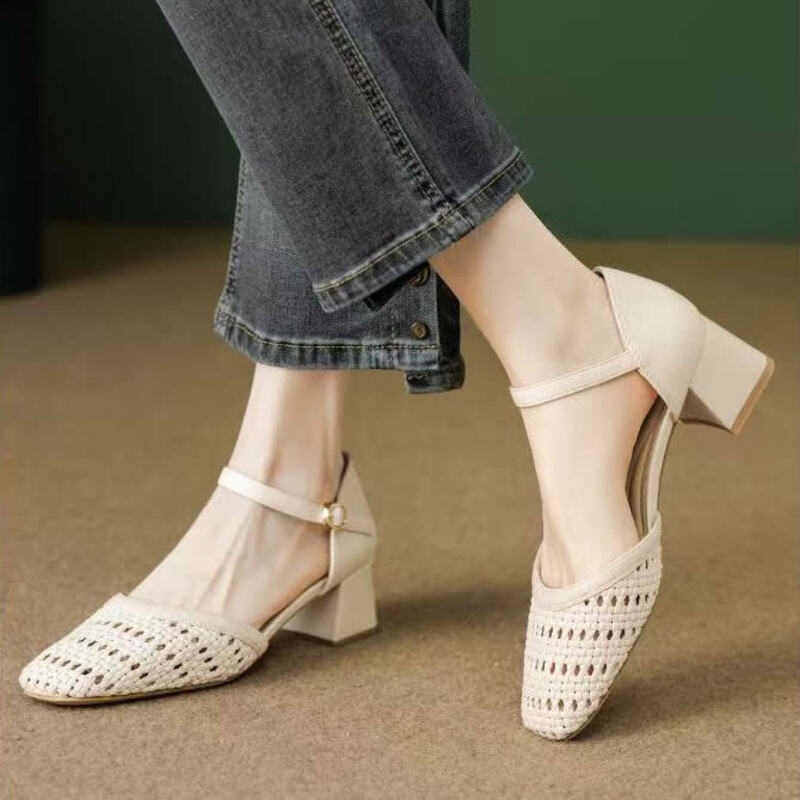 Sandalias de tacón grueso con  - Women Shoes Brand reseña y precio