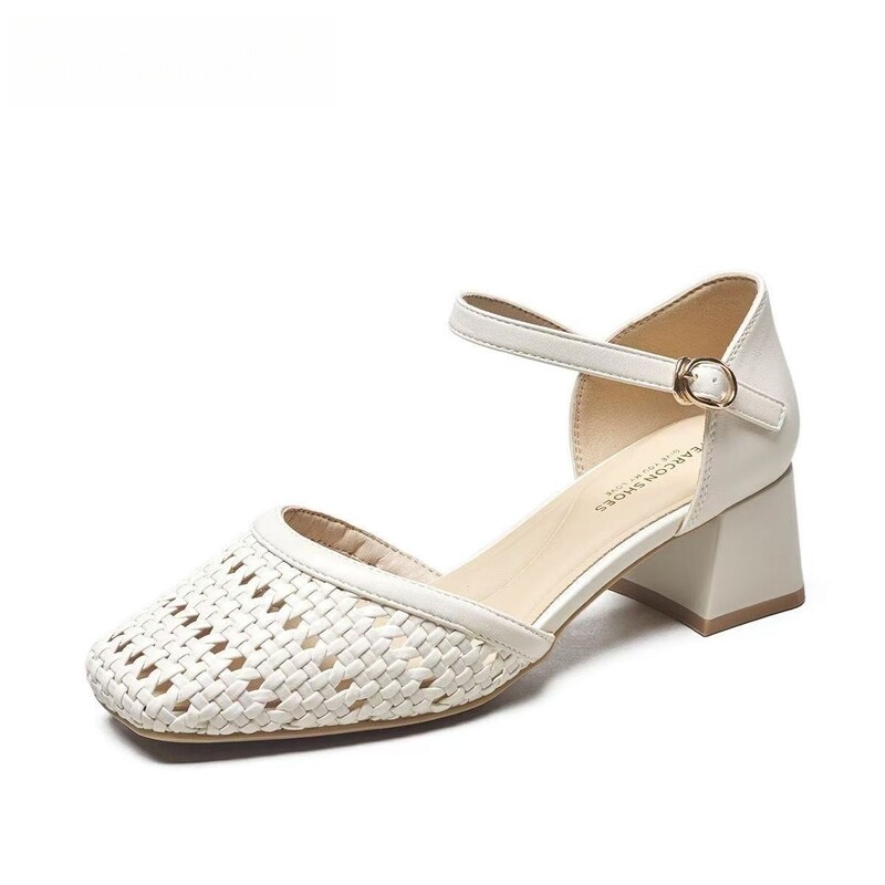Sandalias de tacón grueso con  - Women Shoes Brand reseña y precio