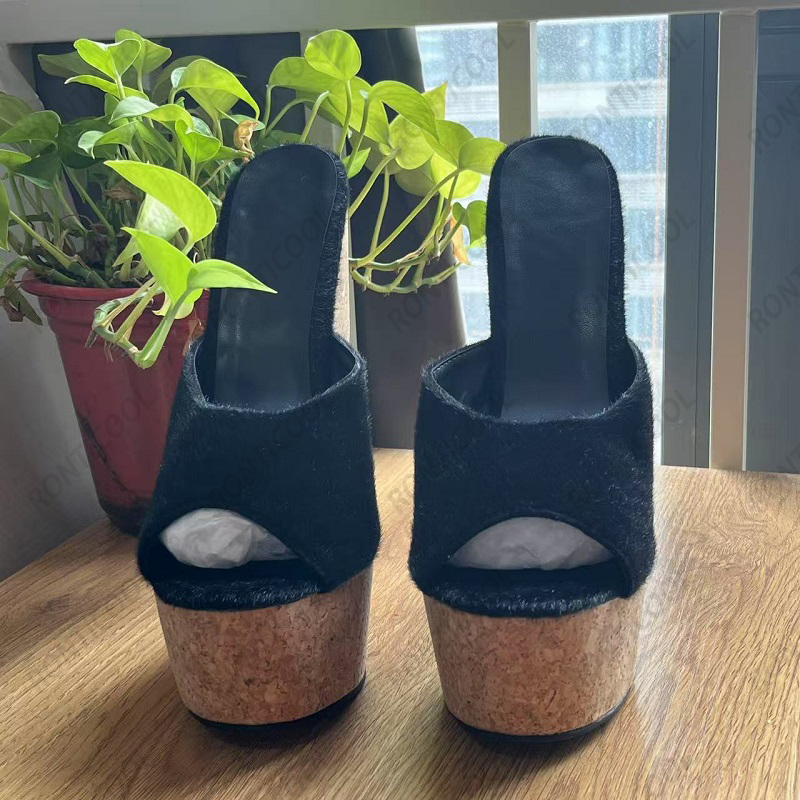 Ronticool, cuñas de mula de pe - Cork Wedge Sandal reseña y precio