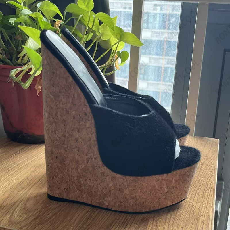 Ronticool, cuñas de mula de pe - Cork Wedge Sandal reseña y precio